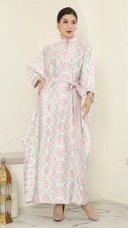 Baby Pink Songket Long Kaftan