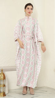 Baby Pink Songket Long Kaftan