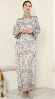 Mint Brown Songket Dress Kaftan