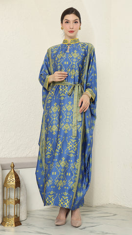 Blue Lime Songket HC Long Kaftan