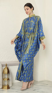 Blue Lime Songket HC Long Kaftan