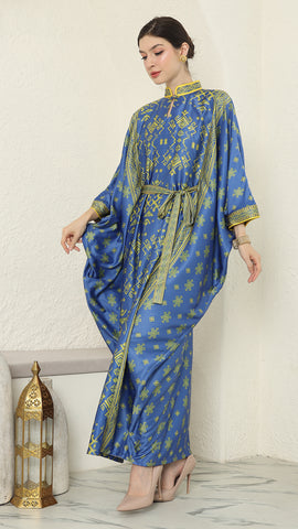 Blue Lime Songket HC Long Kaftan