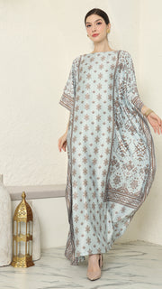 Mint Brown Songket Short Kaftan