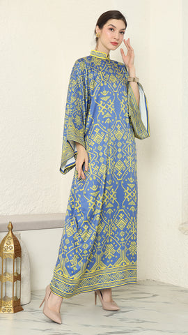 Blue Lime Songket Dress