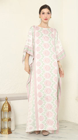 Baby Pink Songket Short Kaftan