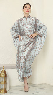 Mint Brown Songket Long Kaftan