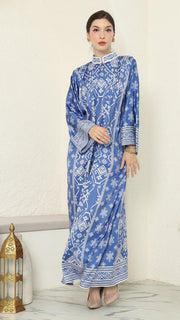 Blue Songket Long Dress