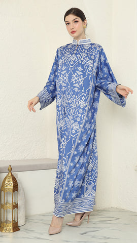 Blue Songket Long Dress