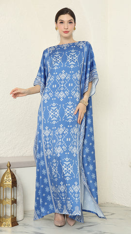 Blue Songket Short Kaftan