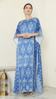 Blue Songket Short Kaftan