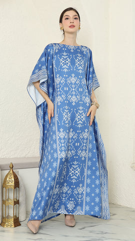 Blue Songket Short Kaftan