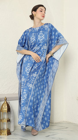 Blue Songket Short Kaftan