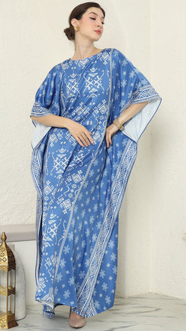 Blue Songket Short Kaftan