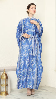 Blue Songket Long Kaftan