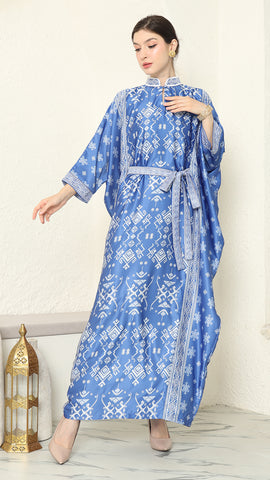 Blue Songket Long Kaftan