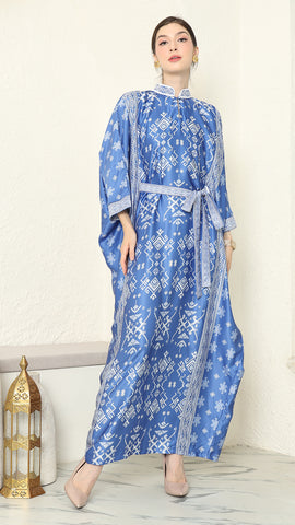 Blue Songket Long Kaftan