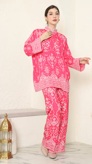 Pink Songket Pants Set