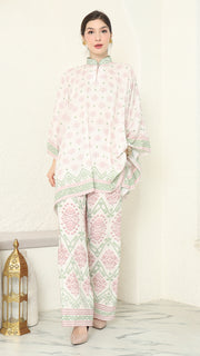 Baby Pink Songket Pants Set