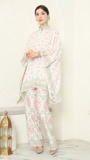 Baby Pink Songket Pants Set