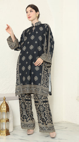 Black Gold Tunic Bali Pants Set