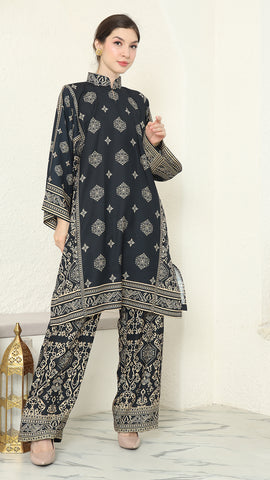 Black Gold Tunic Bali Pants Set