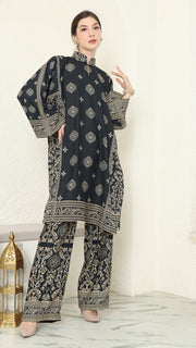 Black Gold Tunic Bali Pants Set