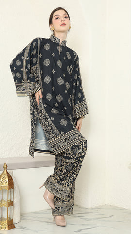 Black Gold Tunic Bali Pants Set