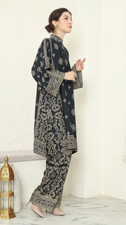 Black Gold Tunic Bali Pants Set