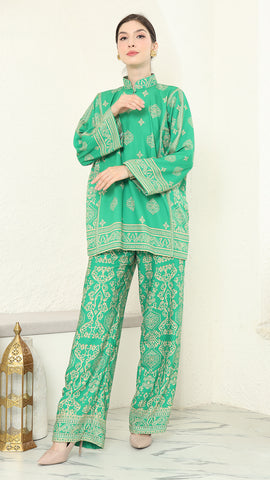 Green Gold Bali Pants Set