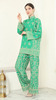 Green Gold Bali Pants Set