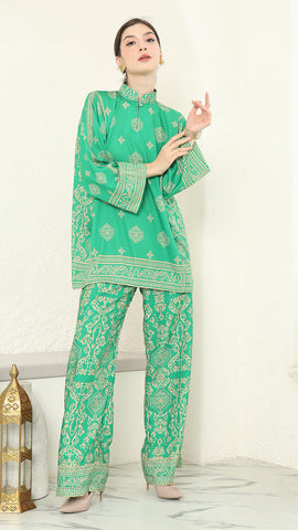 Green Gold Bali Pants Set