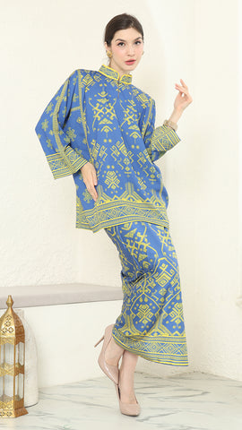 Blue Lime Songket Sarong Set