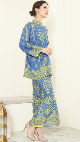 Blue Lime Songket Sarong Set