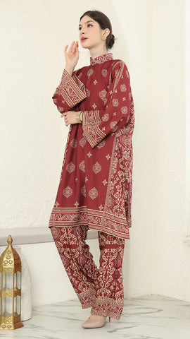 Red Gold Tunic Bali Pants Set