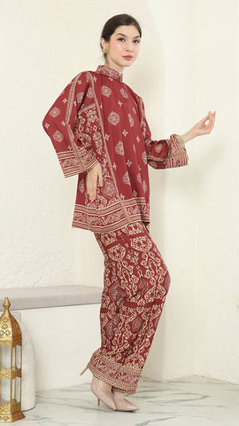 Red Gold Bali Pants Set