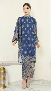 Blue Gold Tunic Bali Sarong Set