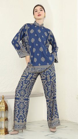 Blue Gold Bali Pants Set