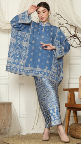 Saphire Ikat HC neck Sarung Set