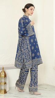 Blue Gold Tunic Bali Pants Set