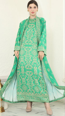 GREEN GOLD  OUTER DRESS SET