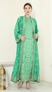 GREEN GOLD  OUTER DRESS SET