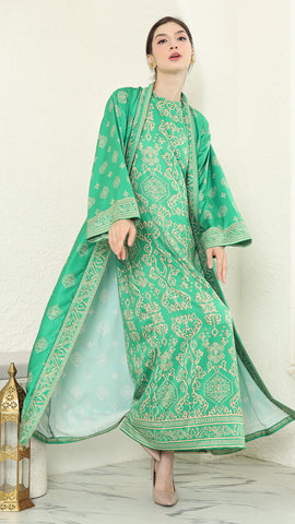 GREEN GOLD  OUTER DRESS SET