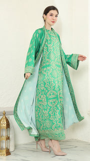 GREEN GOLD  OUTER DRESS SET