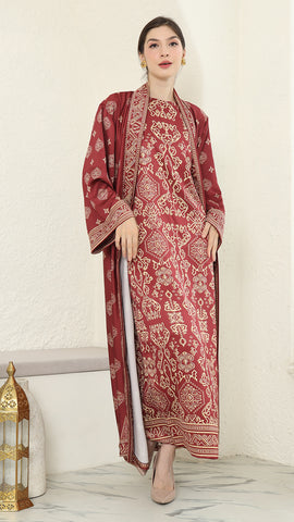 Red Gold Outer Dress Set