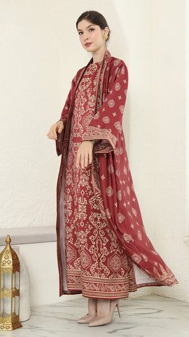 Red Gold Outer Dress Set