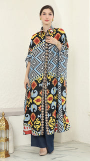 Blue tribal Button Kaftan