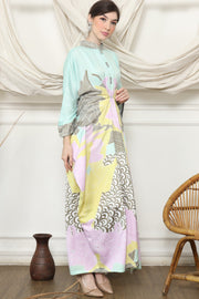 Green Sea Shell long Kaftan 2in1