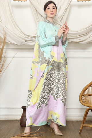 Green Sea Shell long Kaftan 2in1