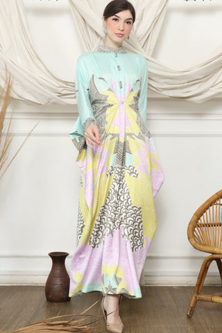 Green Sea Shell long Kaftan 2in1