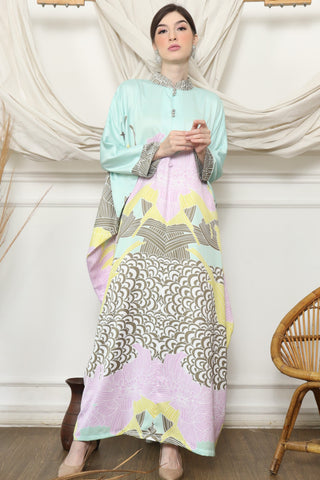 Green Sea Shell long Kaftan 2in1